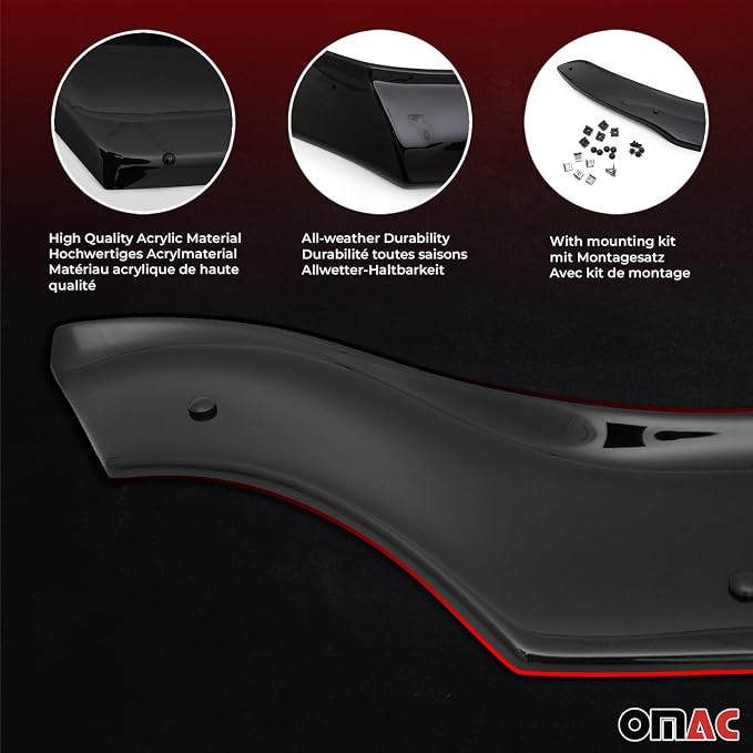 OMAC Windshield Sun Visor & Bug Shield Hood Deflector - Image 7