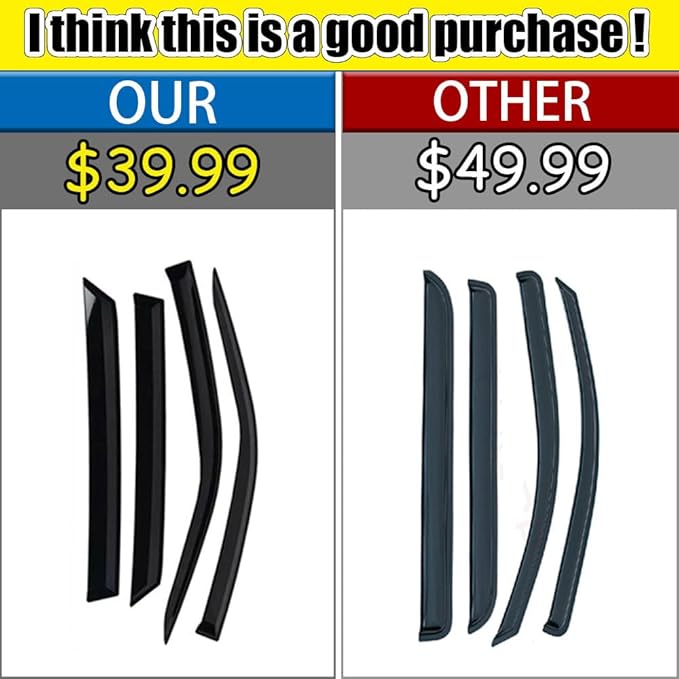 Rain Guards for Chevrolet Express Van 1996-2023/GMC Savana 1996-2023, Tape-on - Image 2