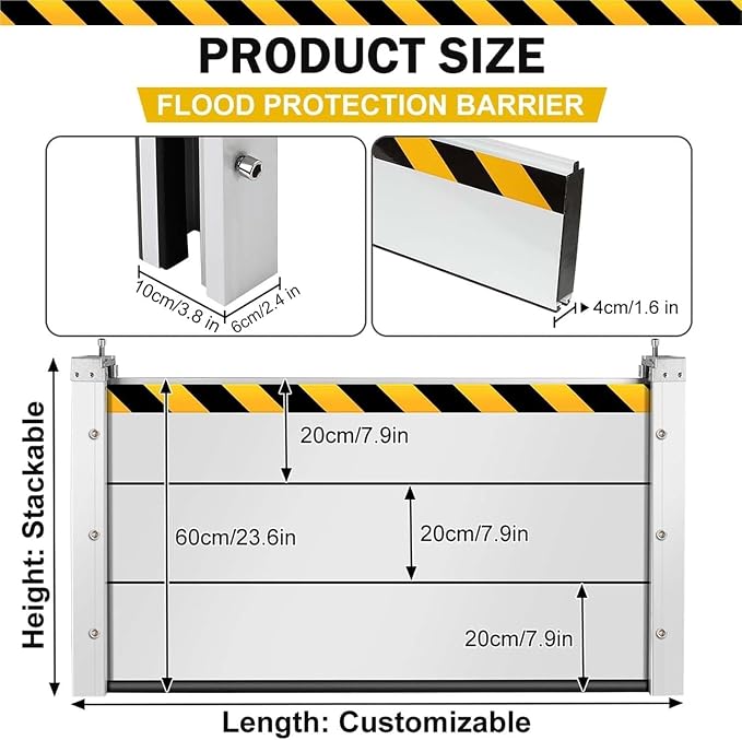 Flood Barriers for Home Exterior, Reusable Heavy Duty Aluminum Flood Water - Image 3