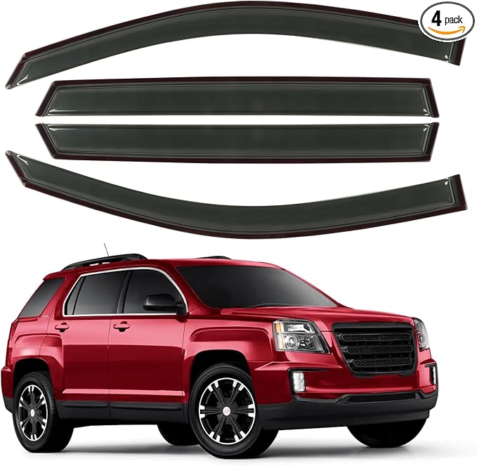 Rain Guard Fit for 2010-2017 GMC Terrain, Outside-Mount Side Window Visor by CHYKORLA