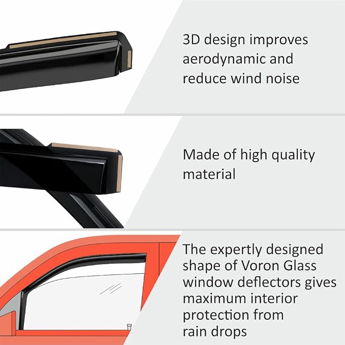 Voron Glass in-Channel Extra Durable Rain Guards - Image 3