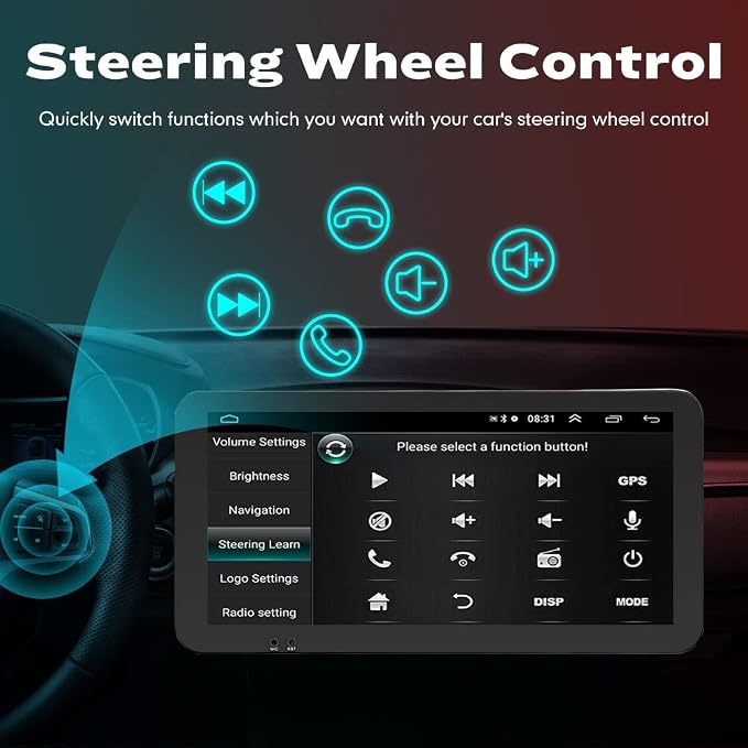 Kunfine Car CarPlay Android Auto Navigation Stereo GPS Radio Reverse Camera - Image 6