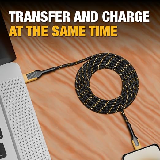 DEWALT Heavy Duty USB A to Lightning Cable Durable iPhone Charger, Lightning - Image 5