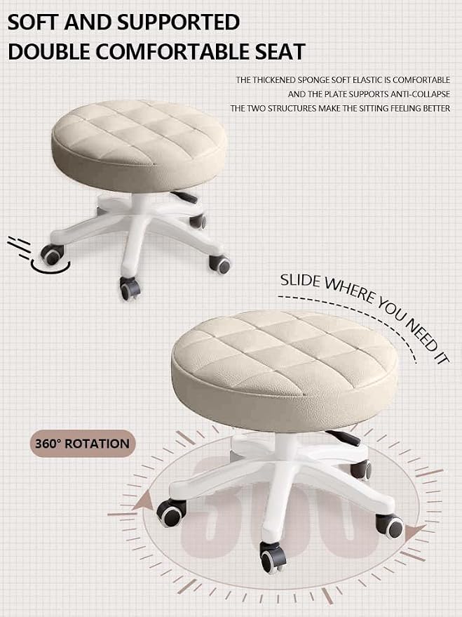Small Chair Round Rolling Stool - Image 3