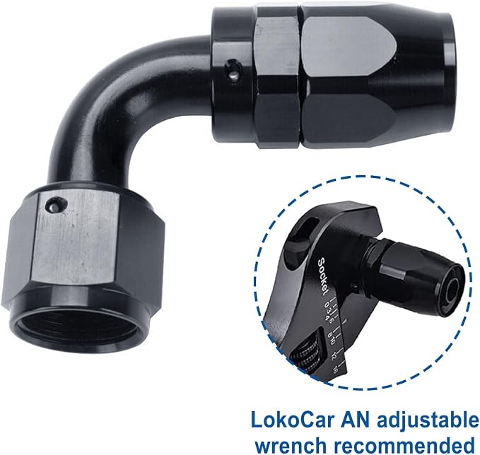 LokoCar 12AN Hose End Fitting 90 Degree Swivel - Image 5