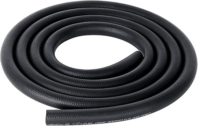 LokoCar Rubber Fuel Hose Line Push Lock 1/2" ID SAE 30R7 NBR 5ft 300PSI Black by GetToKnowEachOther