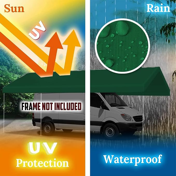 10'x20' Upgraded Carport Replacement Top Canopy Cover - Image 3