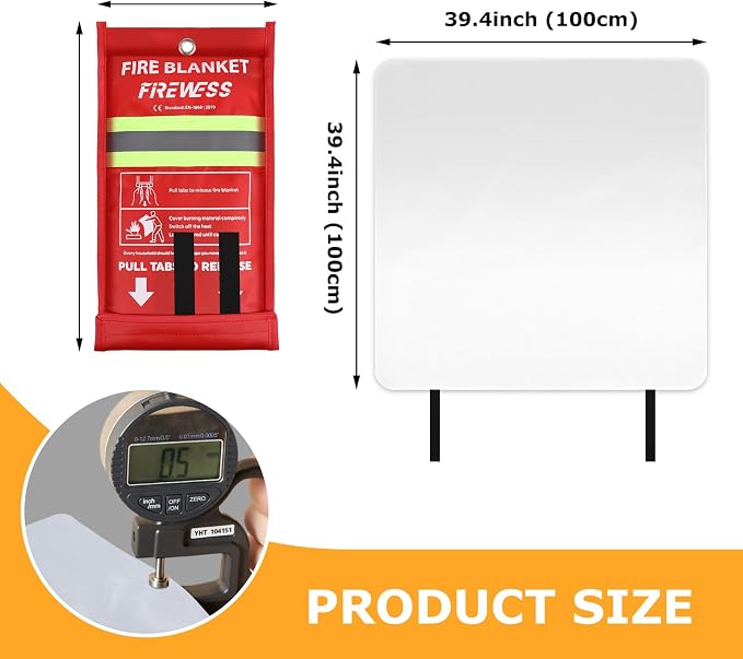 Emergency Fire Blanket, 39.4X 39.4inch Fire Extinguisher Blanket - Image 2