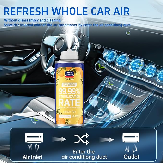Glodway Whole Car Air Refresher Spray, Odor Eliminator Eliminates Strong - Image 7