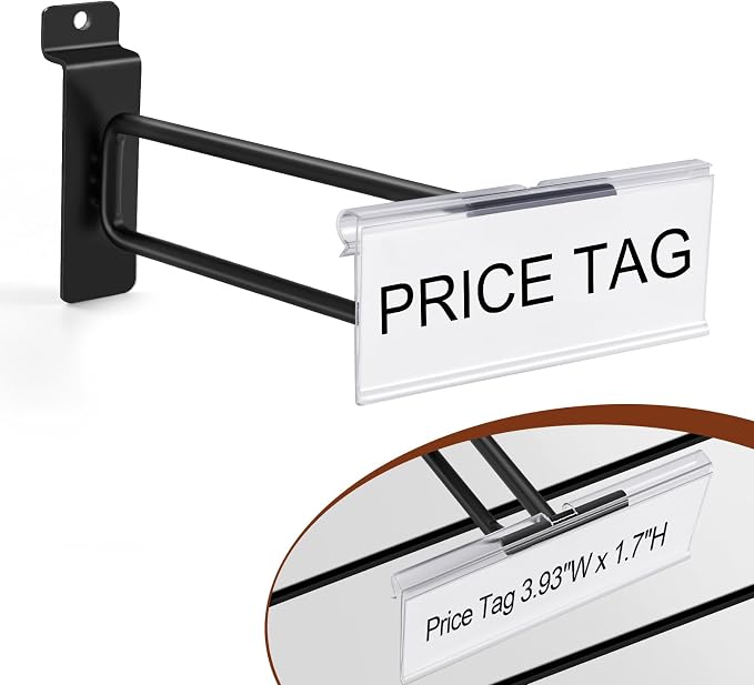 Polmart Heavy Duty Black Slatwall Panel Double-Bar Hooks - Image 5