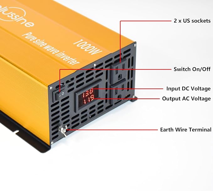1000W Pure Sine Wave Inverter-36V DC to 110V 120V AC Power Converter - Image 2