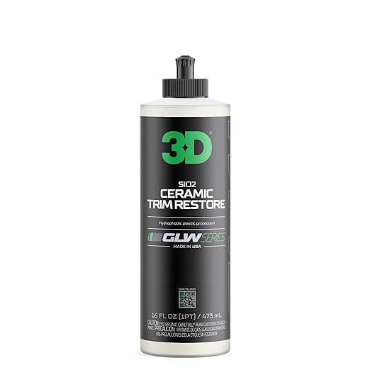 3D SiO2 Ceramic Trim Restore, GLW Series | Ultimate Hydrophobic Trim Reviver | by 3DCarCare