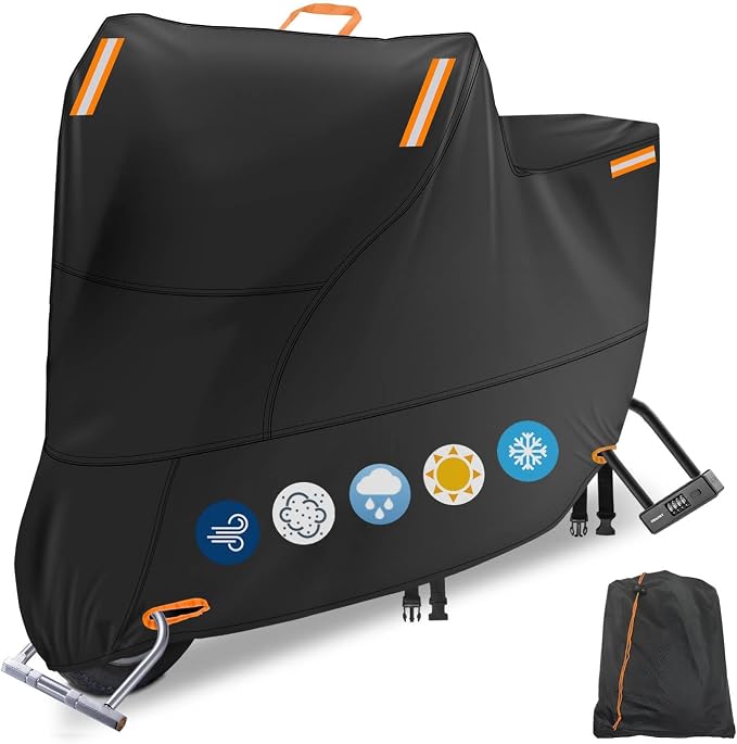 Waterproof Motorcycle Cover Outdoor, Motorbike Scooter Moped Rain Dust by RELEDESA