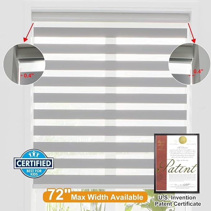 Persilux Cordless Zebra Blinds for Windows Free-Stop Dual Layer Roller Windows - Image 4