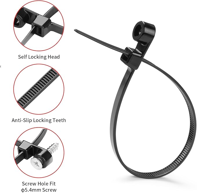 200 PCS 12 inch Black Zip Ties - Image 3