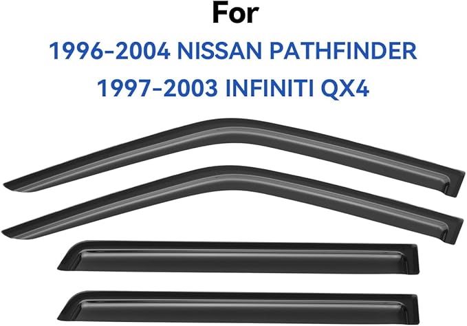 Window Visors Rain Guards for 1996-2004 Nissan Pathfinder, Out-Channel Window - Image 2
