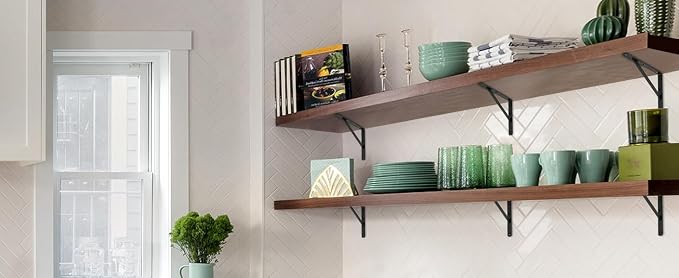 4 Pack L8 x H 6" Black Heavy Duty Shelf Brackets - Image 8