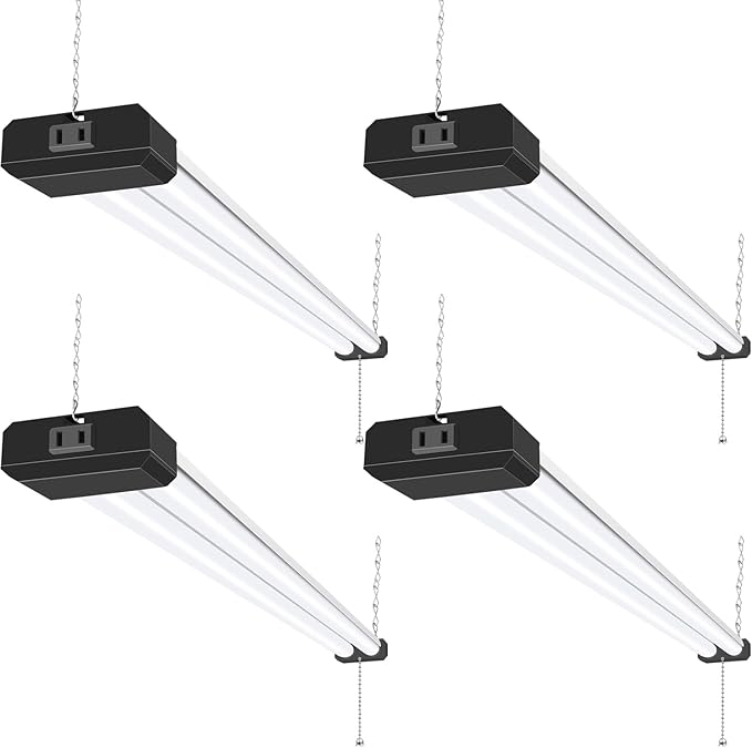 hykolity 4 Pack 4FT LED Shop Light, Linkable Utility Shop Lights, 5000K by hykolity