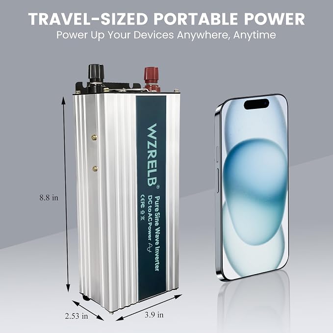 WZRELB 800W Pure Sine Wave Inverter 48V DC to 110V 120V AC Power Converter - Image 5