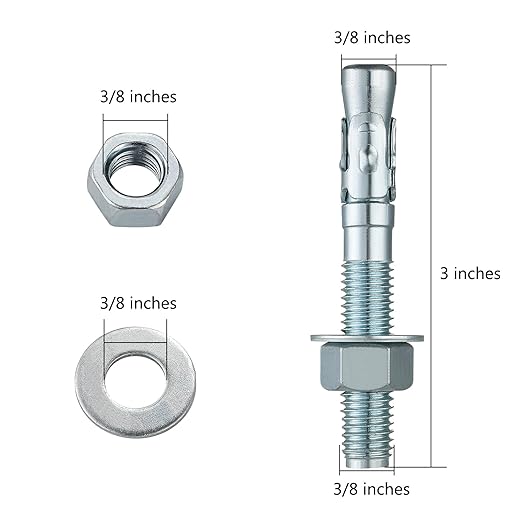 3/8x3" 100Pcs Inch Standard Fasteners - Image 2