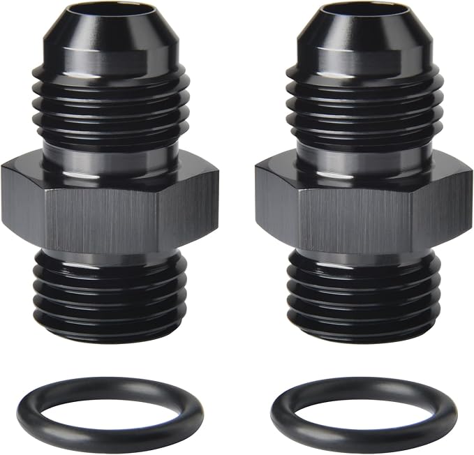 4AN Male Flare to 4AN ORB O-ring Boss Fuel Pump Rail Adapter Fitting Aluminum by Podavelle