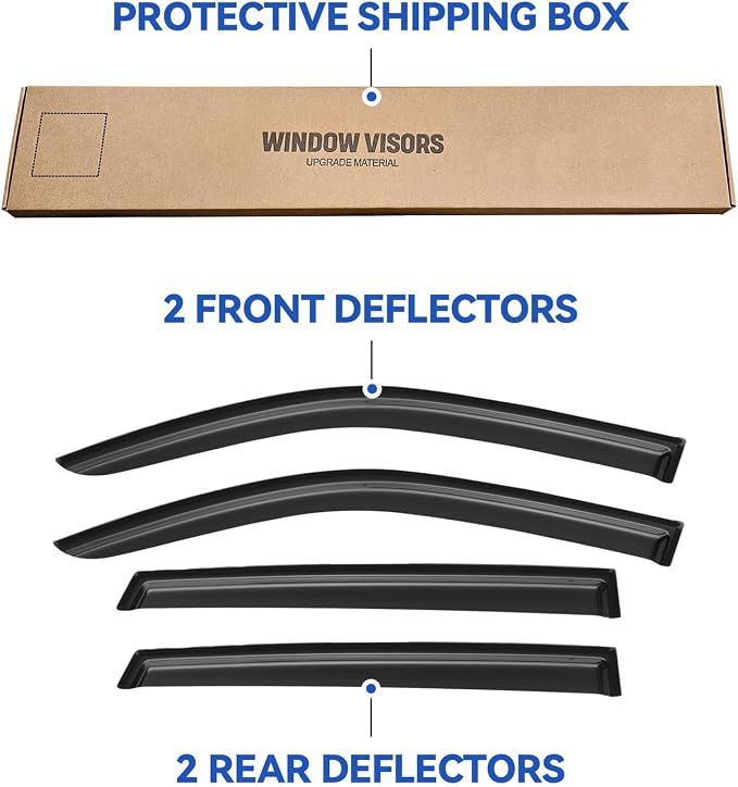 Window Visors Rain Guards for 2005-2009 Hyundai Tucson, Out-Channel Window Vent - Image 5