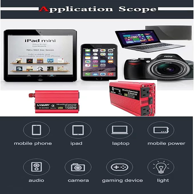1500w Power Inverters Car Inverter 12v to 110v 12v Power Inverter 700W/1500W - Image 7