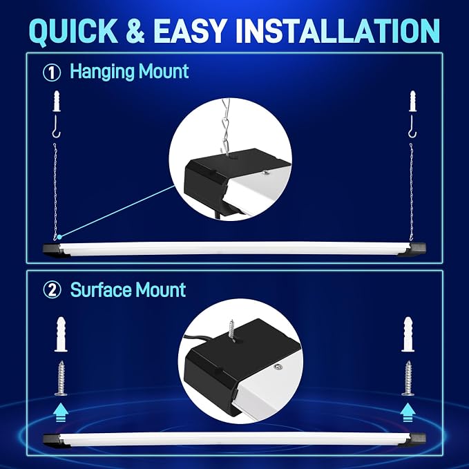hykolity 4 Pack 4FT LED Shop Light, Linkable Utility Shop Lights, 5000K - Image 3