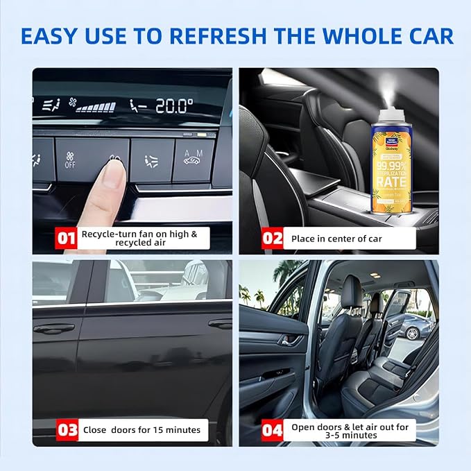 Glodway Whole Car Air Refresher Spray, Odor Eliminator Eliminates Strong - Image 5