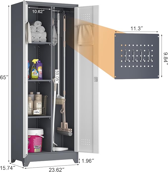 Metal Cabinets with Doors and Adjustable Shelves - Image 3