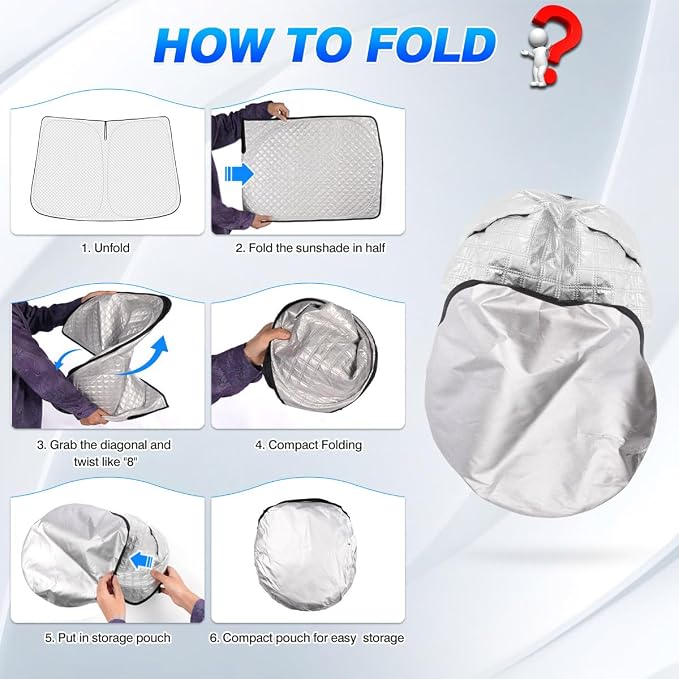 Windshield Sun Shade for 2018-2025 2026 Audi Q5 Accessories Thicken 6-Layer - Image 6