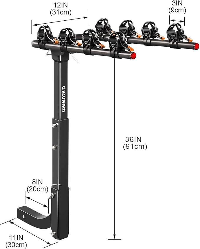 4 Bike Rack Bicycle Carrier Racks Hitch Mount Double Foldable Rack - Image 2