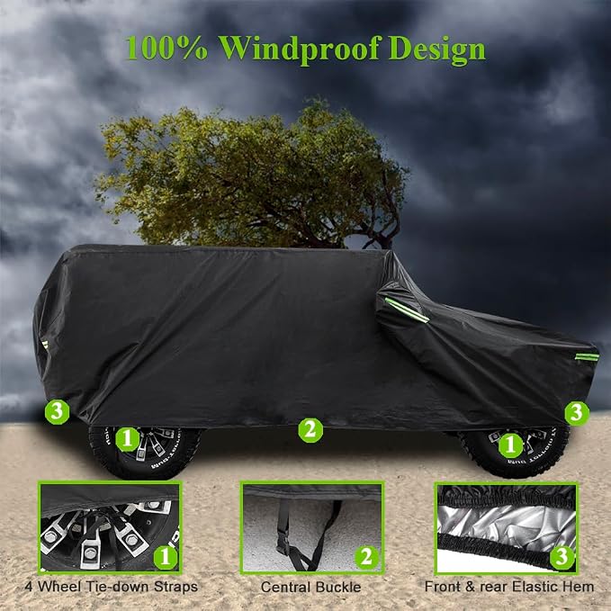 Waterproof Cover for Jeep Wrangler JK JL CJ YJ TJ 4 Door 1987-2023 Outdoor Sun - Image 5