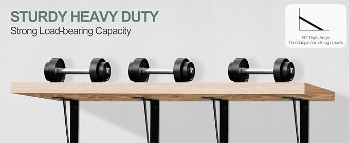 12 Pack L14 x H 10" Black Heavy Duty Shelf Brackets - Image 8