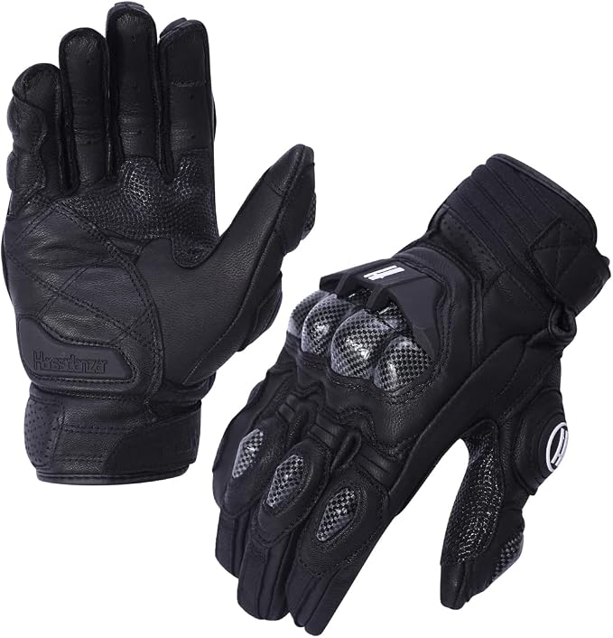 Harssidanzar Breathable Leather Motorcycle Gloves Touchscreen - Image 3