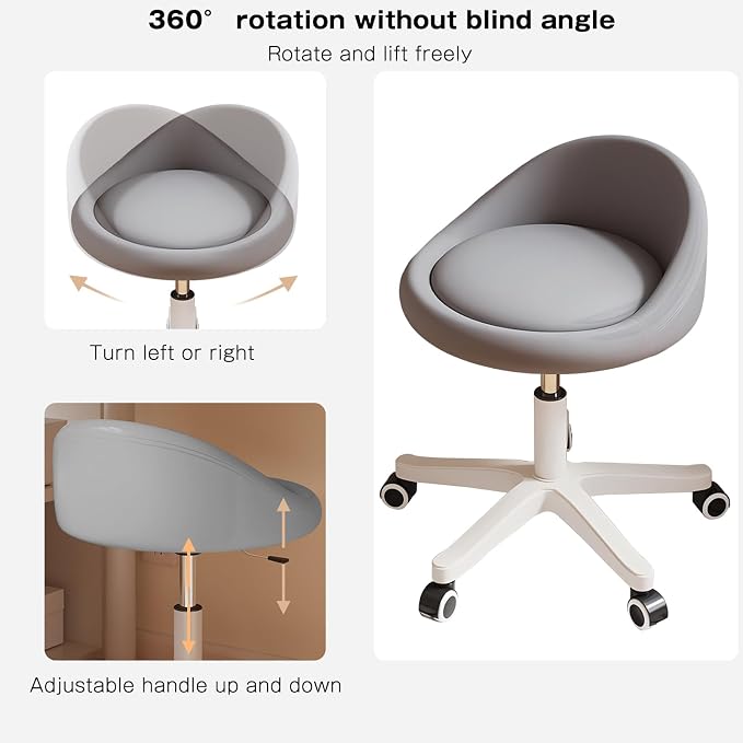 Rolling Stool Set of 4 Rolling Hydraulic Salon Stool - Image 3