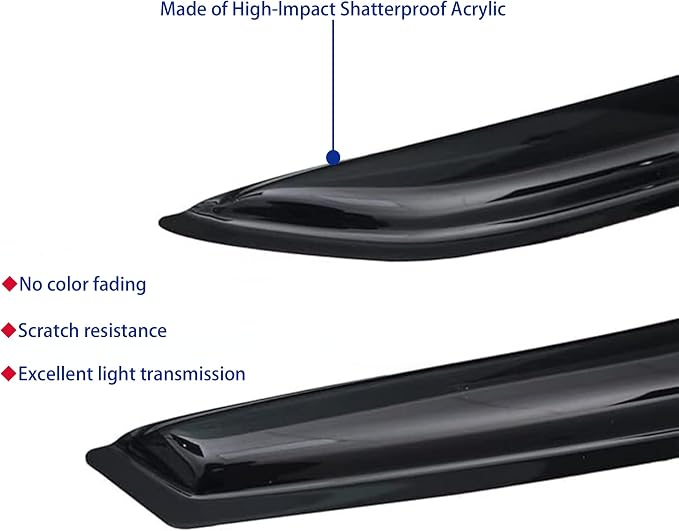 Window Visors Rain Guards fits 2011-2023 C-hrysler 300, Out-Channel Window Wind - Image 6
