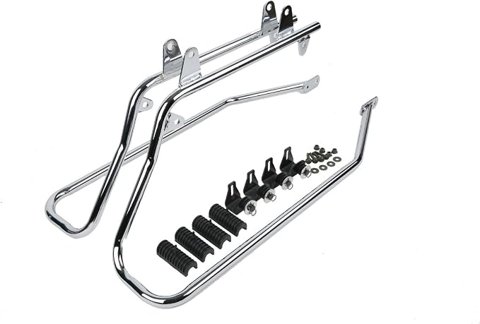 XFMT Matte Black 5" Stretched Extended Saddlebags Hard Saddle Bags W/Chrome - Image 6