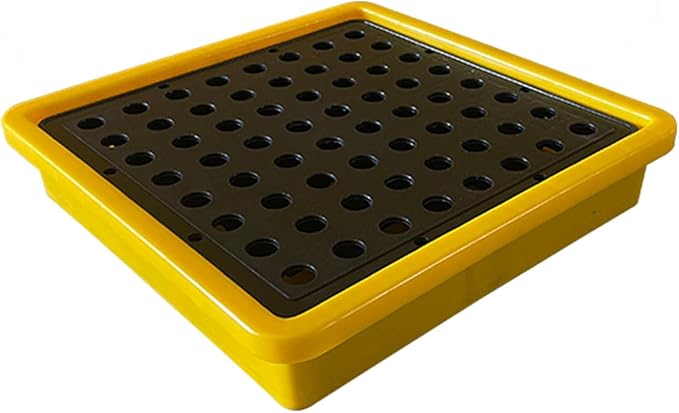 2 Drum Containment Spill Pallet, Polyethylene Low Profile Paint Bucket Tray by PFCDZDU
