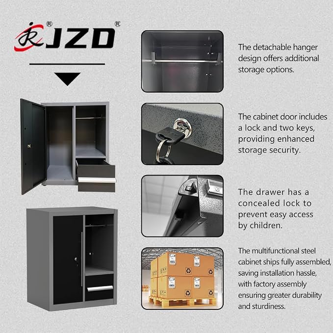 JZD Garage Storage Cabinet Set, Industrial Strength Tool Storage System - Image 7
