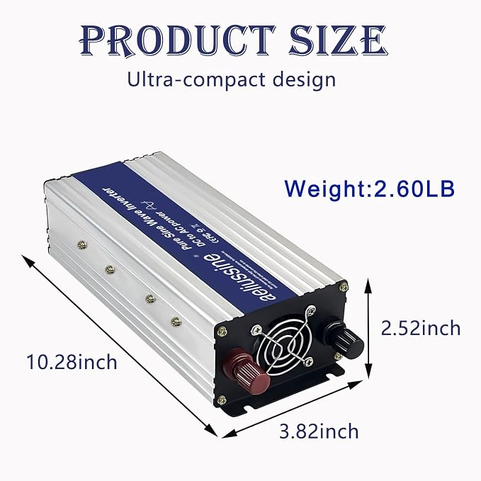 1200W Pure Sine Wave Inverter-36V DC to 110V 120V AC Power Converter - Image 2