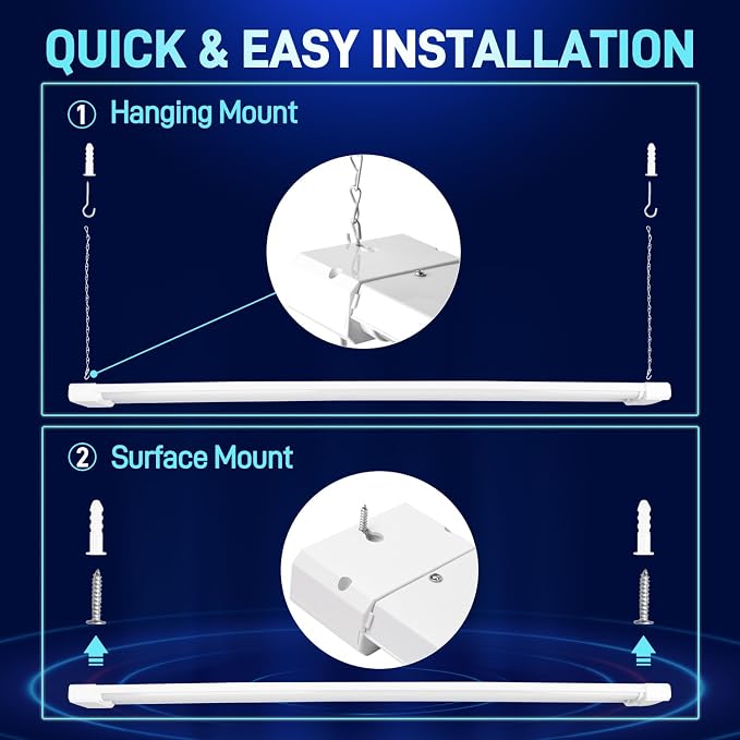 hykolity 5000K LED Shop Light Linkable, 4FT Daylight 42W LED Ceiling Lights - Image 3