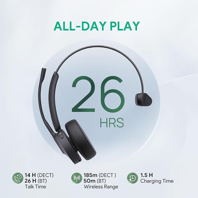 Yealink WH64 Mono Teams Wireless Headset, DECT & Bluetooth Dual-Mode 606 ft - Image 5