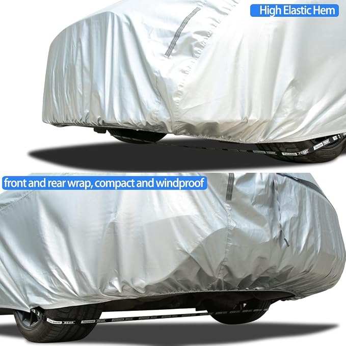 Tecoom Car Cover Waterproof All Weather, Light Shell UV-Proof Windproof Indoor - Image 3