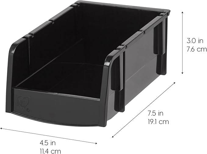 IRIS USA Stackable Bins, 7.5 x 4.5 x 3 inch, Plastic Hanging Open Front Shelf - Image 2