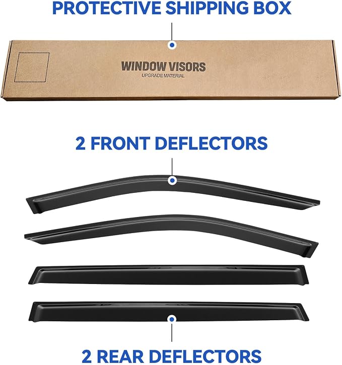 Window Visors Rain Guards for 2020-2025 Toyota Highlander, Out-Channel Window - Image 5
