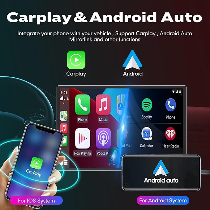 Kunfine Car CarPlay Android Auto Navigation Stereo GPS Radio Camera Display - Image 2