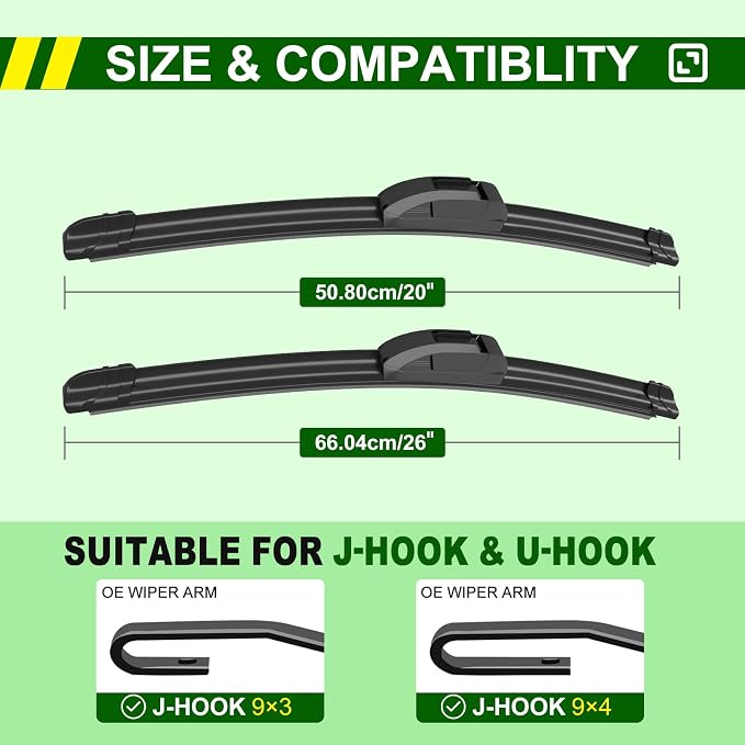 QUALITY 26in + 20in Premium All-Season Windshield Wiper Blades - Image 2