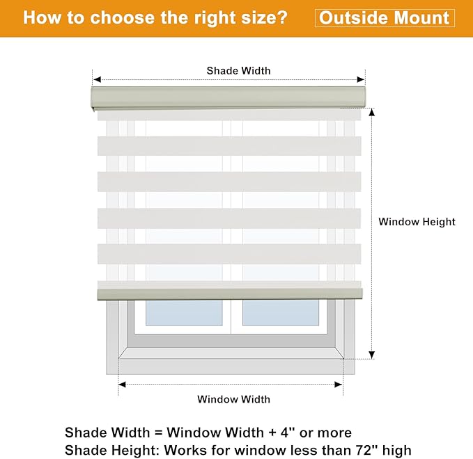 Persilux Cordless Zebra Blinds for Windows Free-Stop Roller Window Shades Dual - Image 8