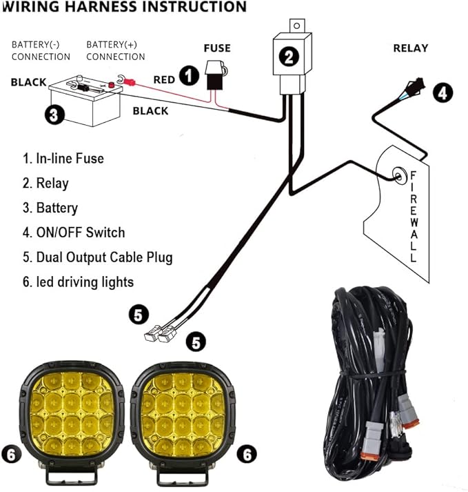 BIGLION.X 4 Inch Pair 160W 18800LM Amber Round LED Offroad Lights Yellow Fog - Image 4
